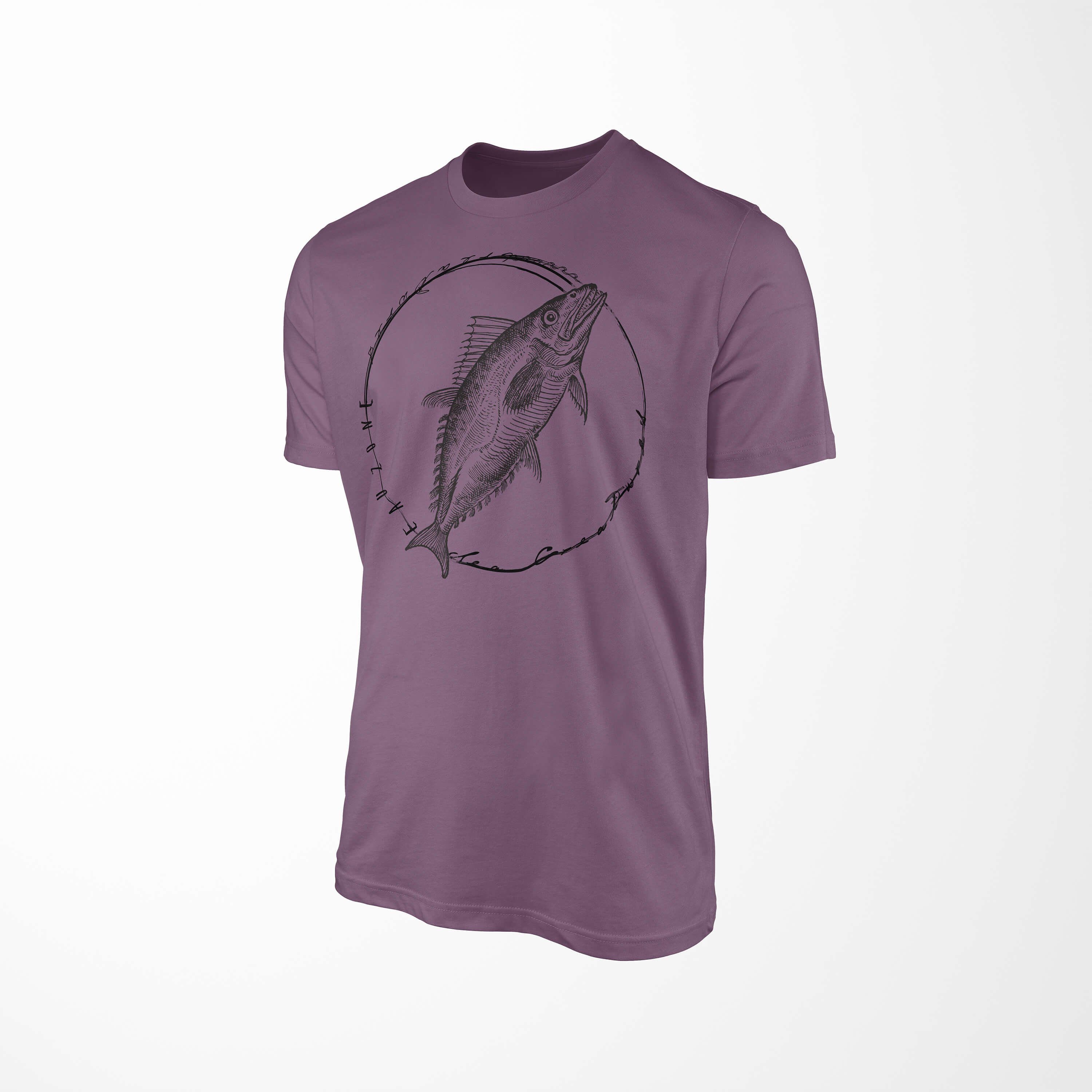 Sinus Art T-Shirt T-Shirt Tiefsee Sea - Schnitt 098 und Fische feine / Creatures, Struktur sportlicher Sea Shiraz Serie