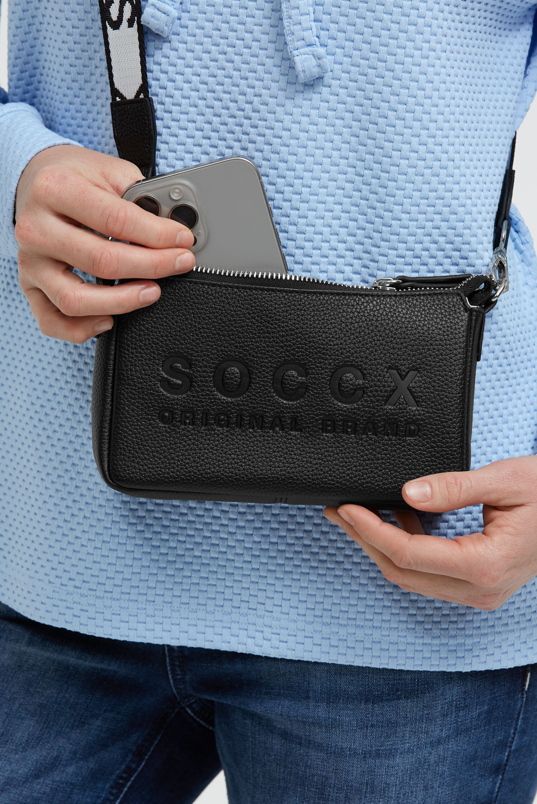 SOCCX Umhängetasche, mit Reißverschluss am Innenfach