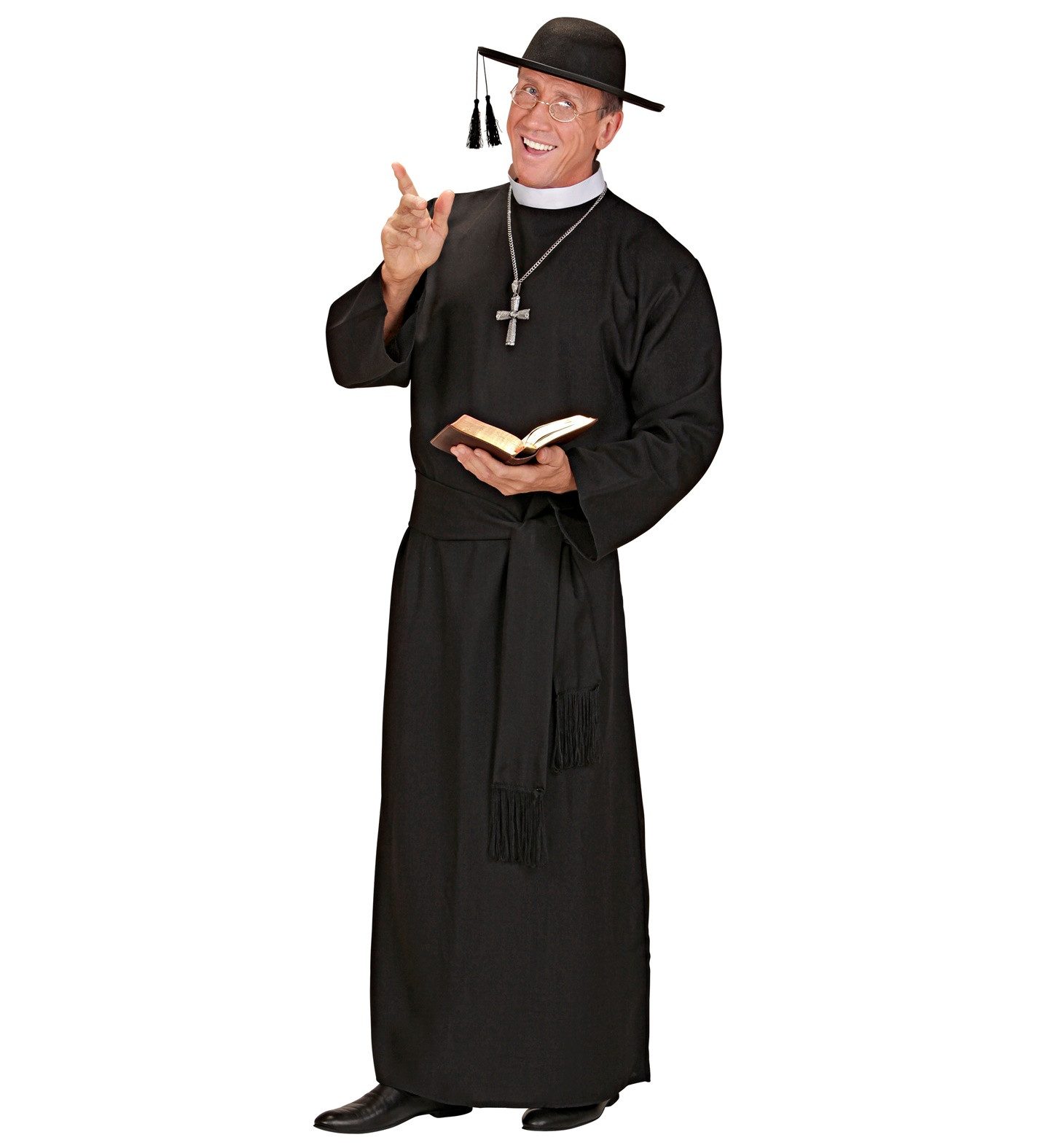 Widmann S.r.l. Kostüm Kostüm Priester für Herren, Robe und Gürtel - Sch günstig online kaufen