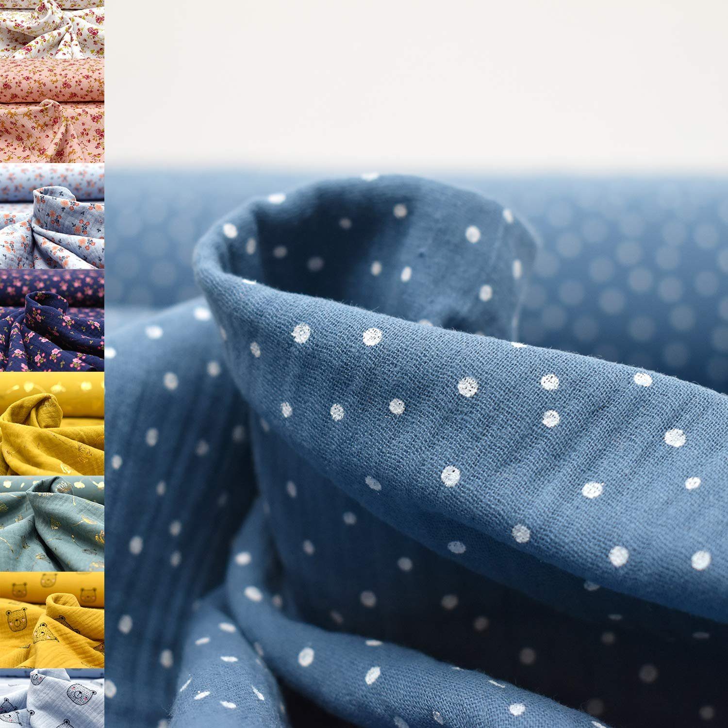 MAGAM-Stoffe Stoff "Paul", Musselin Mulltuch Kinder 100% Baumwolle ÖKO-TEX Meterware ab 50cm