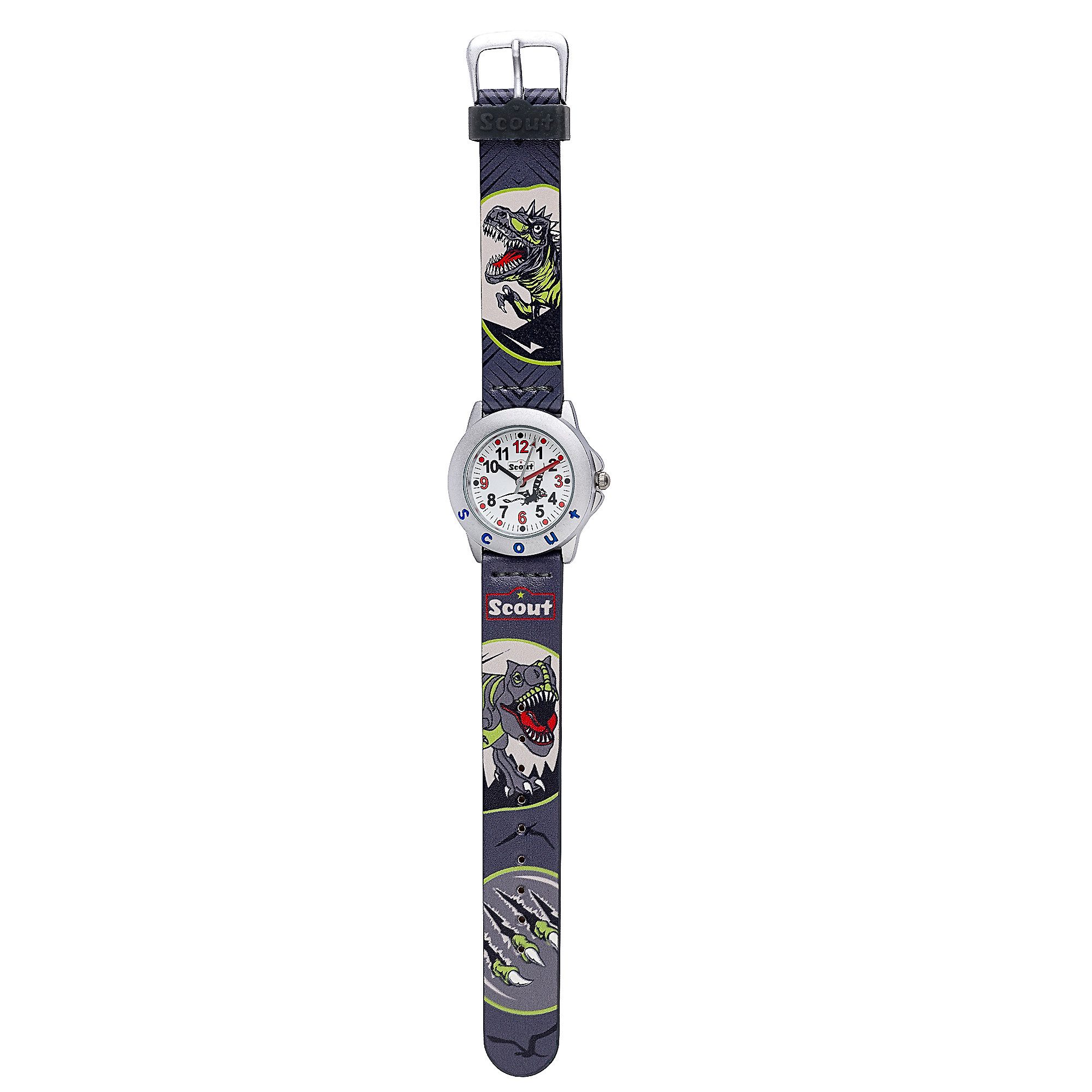 Scout Quarzuhr 164000048, Armbanduhr, Kinderuhr, Lernuhr, Junge, Dinosaurier, Geschenk