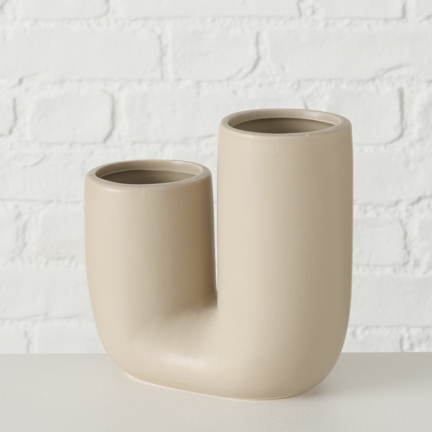 BOLTZE Dekovase 2er aus St) "Filicio" Vase in (2 beige, Keramik Set Blumenvase