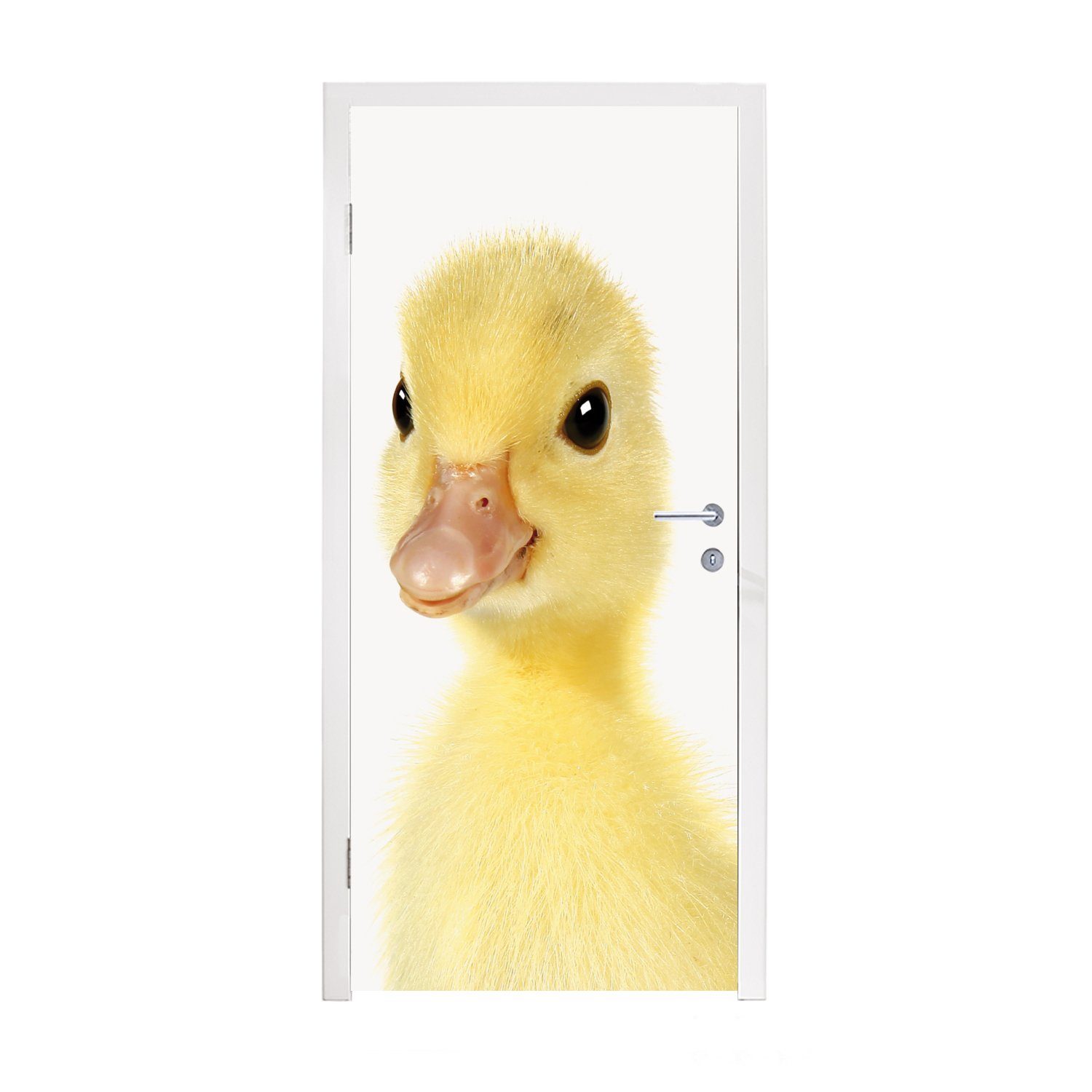 MuchoWow Türtapete Ente - Küken - Süß - Kinder - Mädchen - Jungen, Matt, bedruckt, (1 St), Fototapete für Tür, Türaufkleber, 75x205 cm
