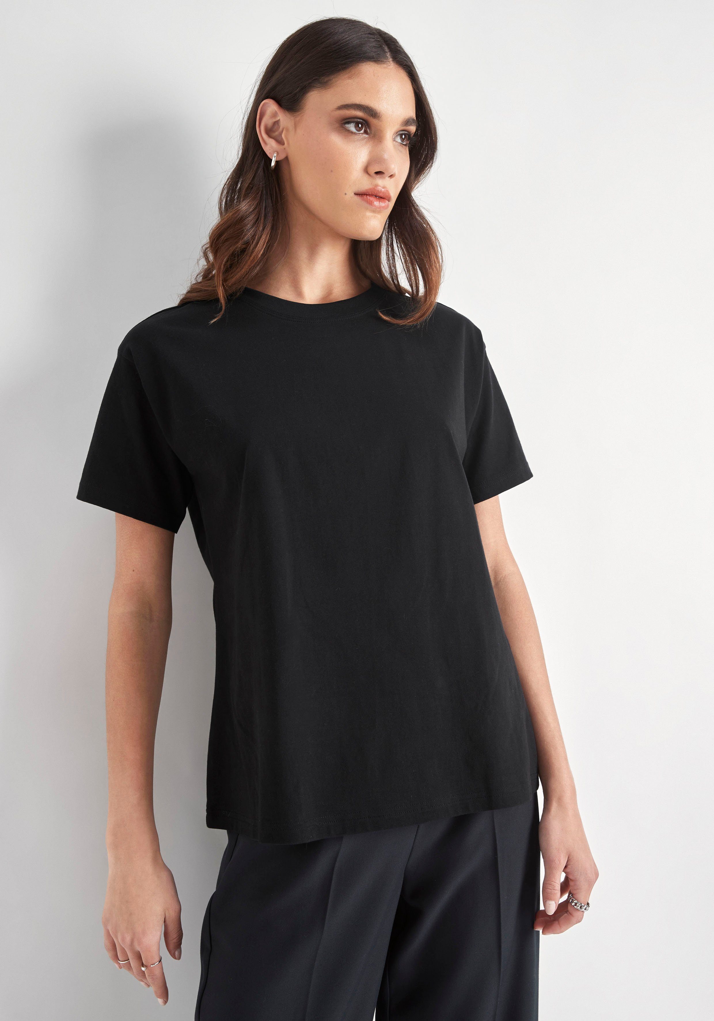 Rundhalsausschnitt PARIS mit HECHTER schwarz T-Shirt