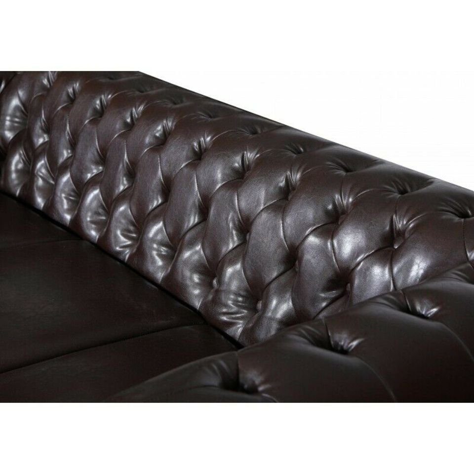 Klassischer luxus Chesterfield Dreisitzer Made Europe in JVmoebel 3-Sitzer Sofa brauner Neu, Couch