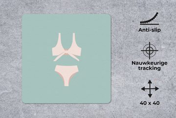 MuchoWow Gaming Mauspad Sommer - Bikini - Pastell (1-St), Mousepad mit Rutschfester Unterseite, Gaming, 40x40 cm, XXL, Großes