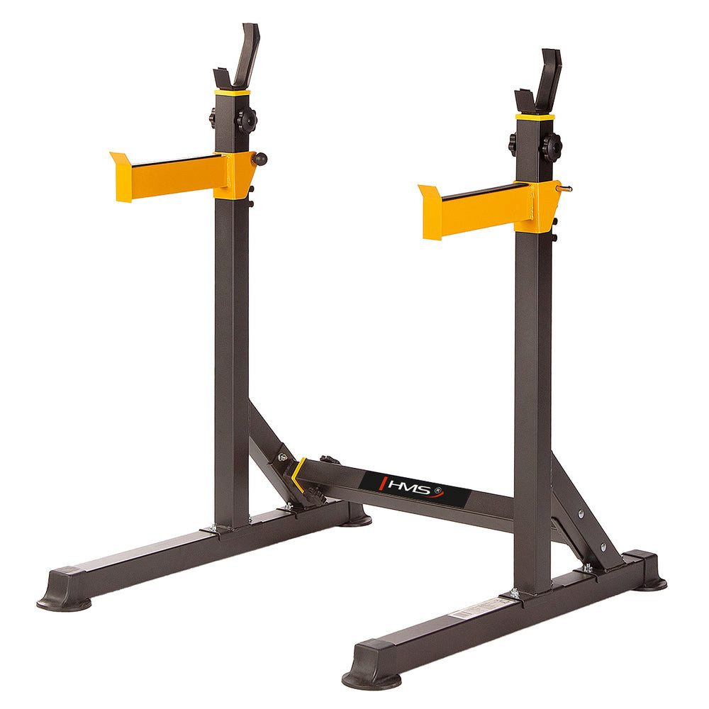 HMS Langhantelständer Kniebeugenständer Bankdrückständer Trainingsständer, (Spar-Set, 1-St., 93 x 129 cm stabil), höhenverstellbar, breitenverstellbar, Sicherungsablagen