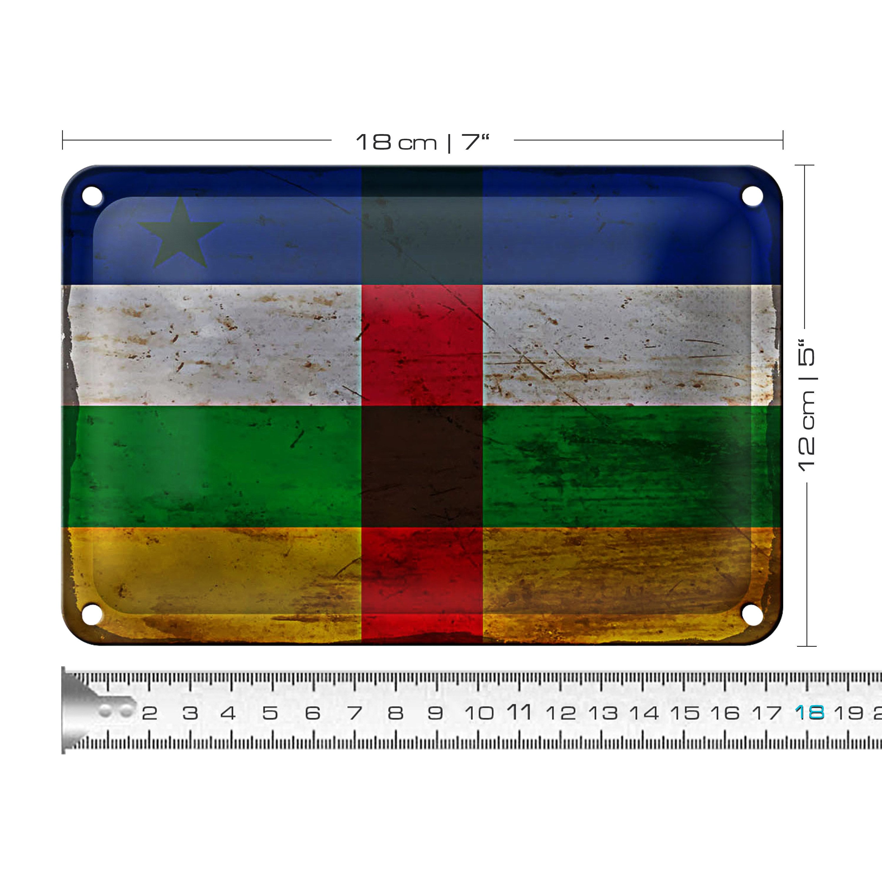 Roomando Metallschild Flagge Zentralafrikanische Republik 18x12cm RO