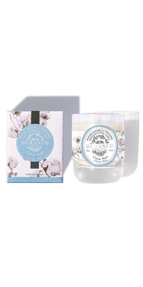 Durance en Provence Duftkerze Baumwoll-Moschus 180 g, Duftkerze im Glas