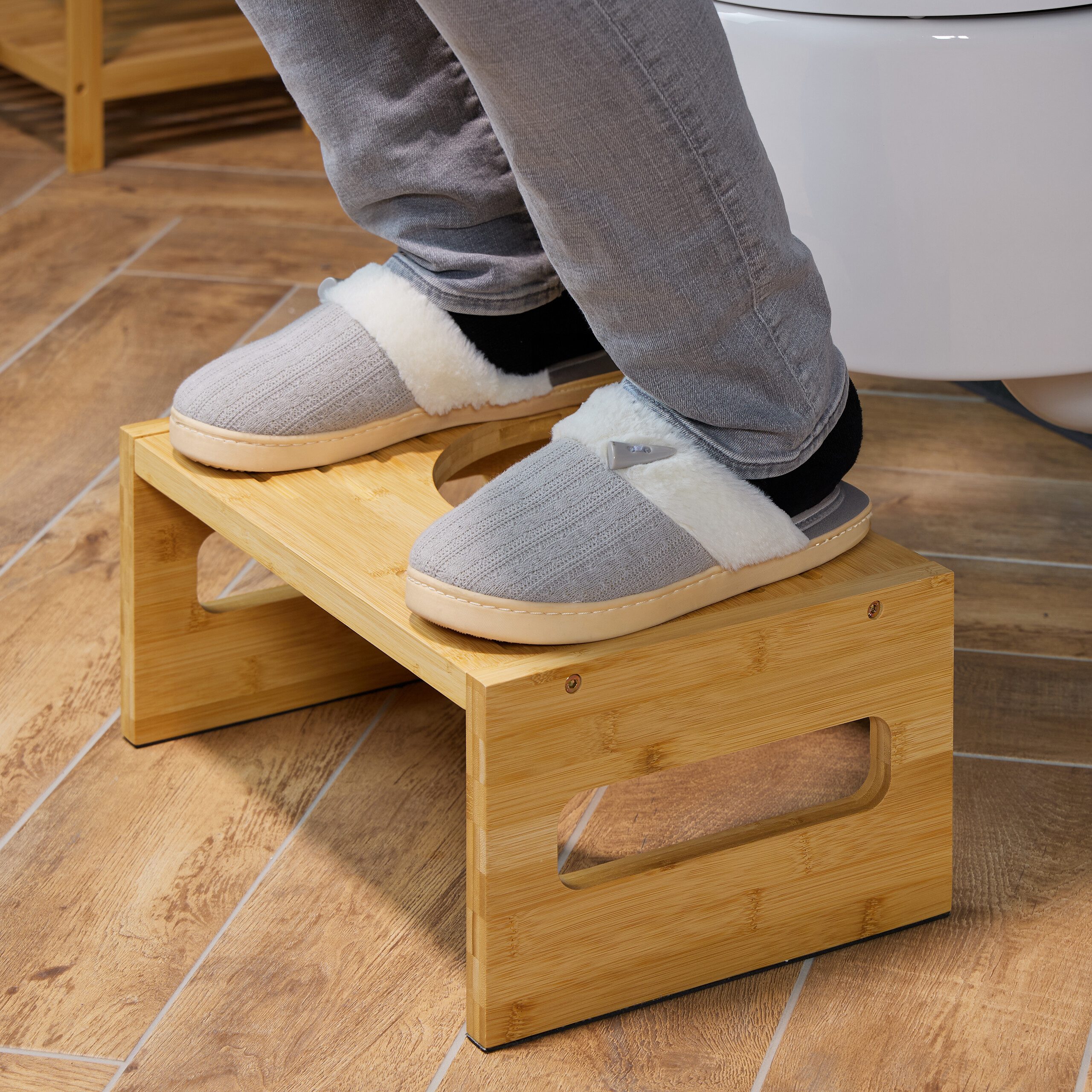 relaxdays Badhocker Toilettenhocker aus Bambus (1 St) günstig online kaufen
