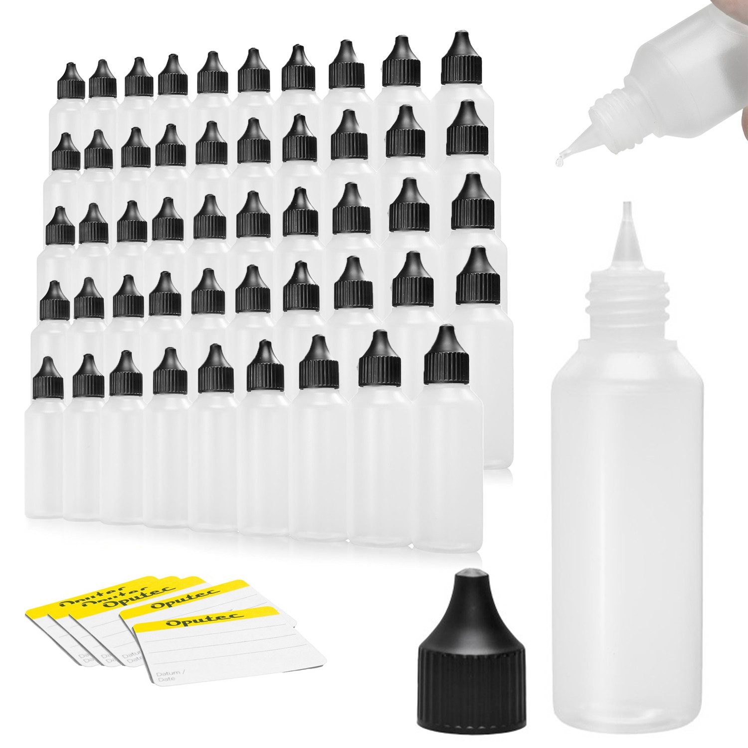 Oputec Kanister 50 x 50 ml Dosierflaschen Tropfflaschen, weiche PE Kunststoff-Flaschen (Spar-Set)