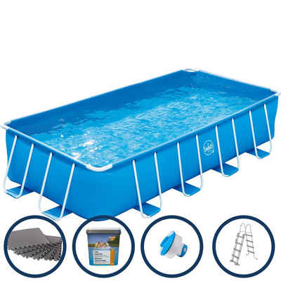 Planet Pool Framepool Polygroup Summer Waves Frame Pool Set - Blauer rec (Komplett-Set), Sicherheitsleiter
