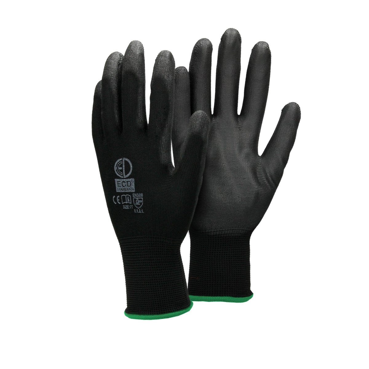 ECD Germany Arbeitshandschuhe Gartenhandschuhe Montagehandschuh Schutzhandschuh mit PU-Beschichtung (24-St) 24er Set Mechanikerhandschuhe Größe: XXL atmungsaktiv & rutschfest