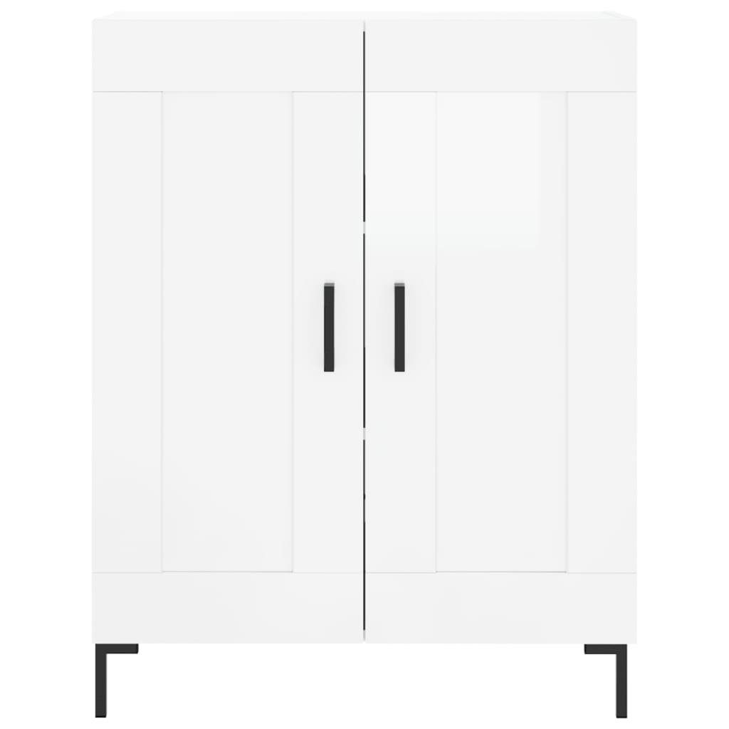vidaXL Sideboard Sideboard St) cm 69,5x34x90 Hochglanz-Weiß Holzwerkstoff (1