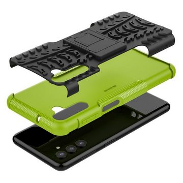 CoolGadget Handyhülle Grün als 2in1 Schutz Cover Set für das Samsung Galaxy A54 5G 6,4 Zoll, 2x Glas Display Schutz Folie + 1x TPU Case Hülle für Galaxy A54 5G