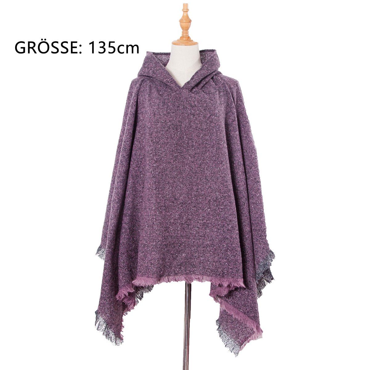Winter Schal Damen Warme Frauen mit Schultertuch Fransen,für Groß Jormftte Violett Modeschal