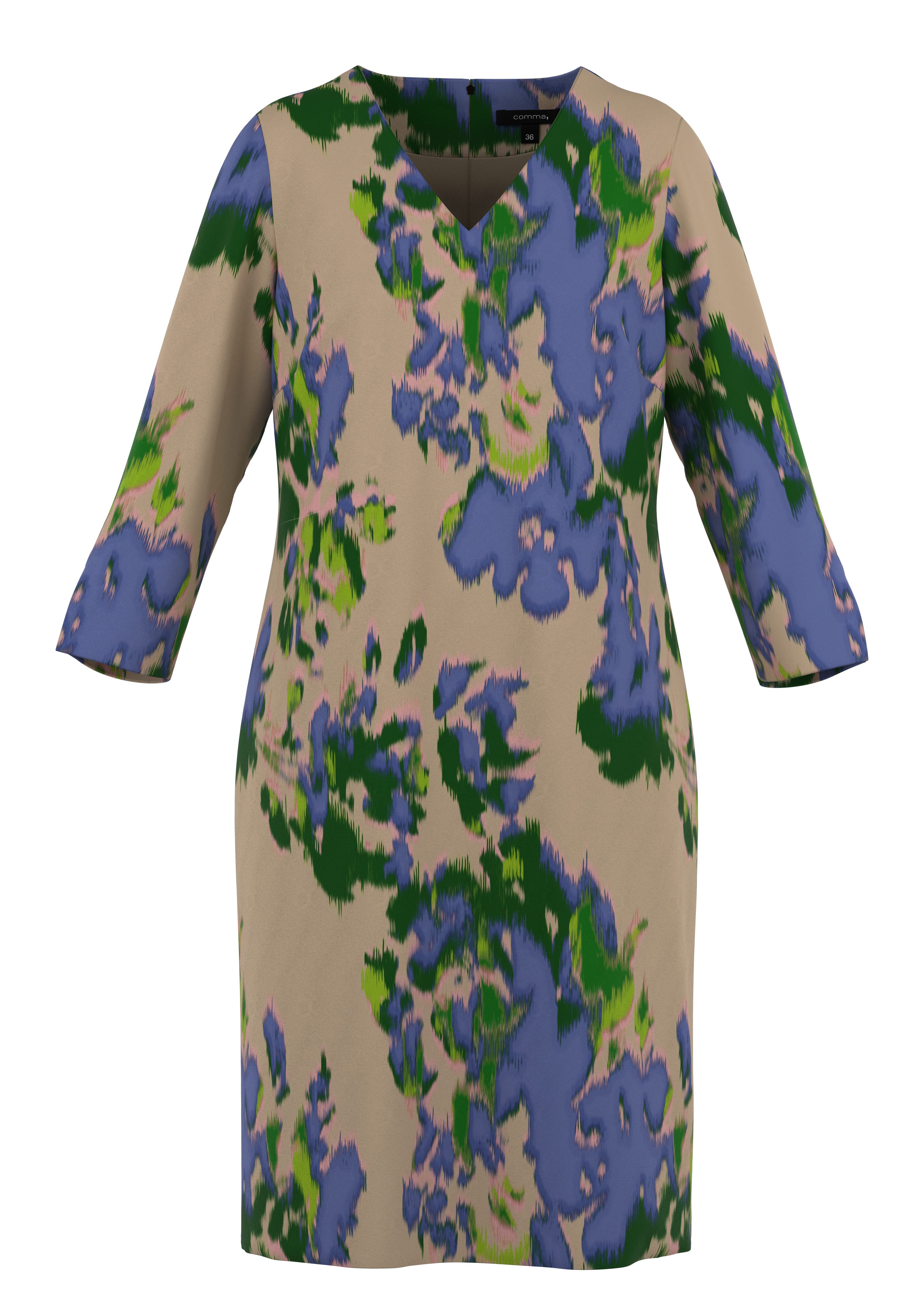 Minikleid Gemustertes Kleid mit Eingrifftaschen