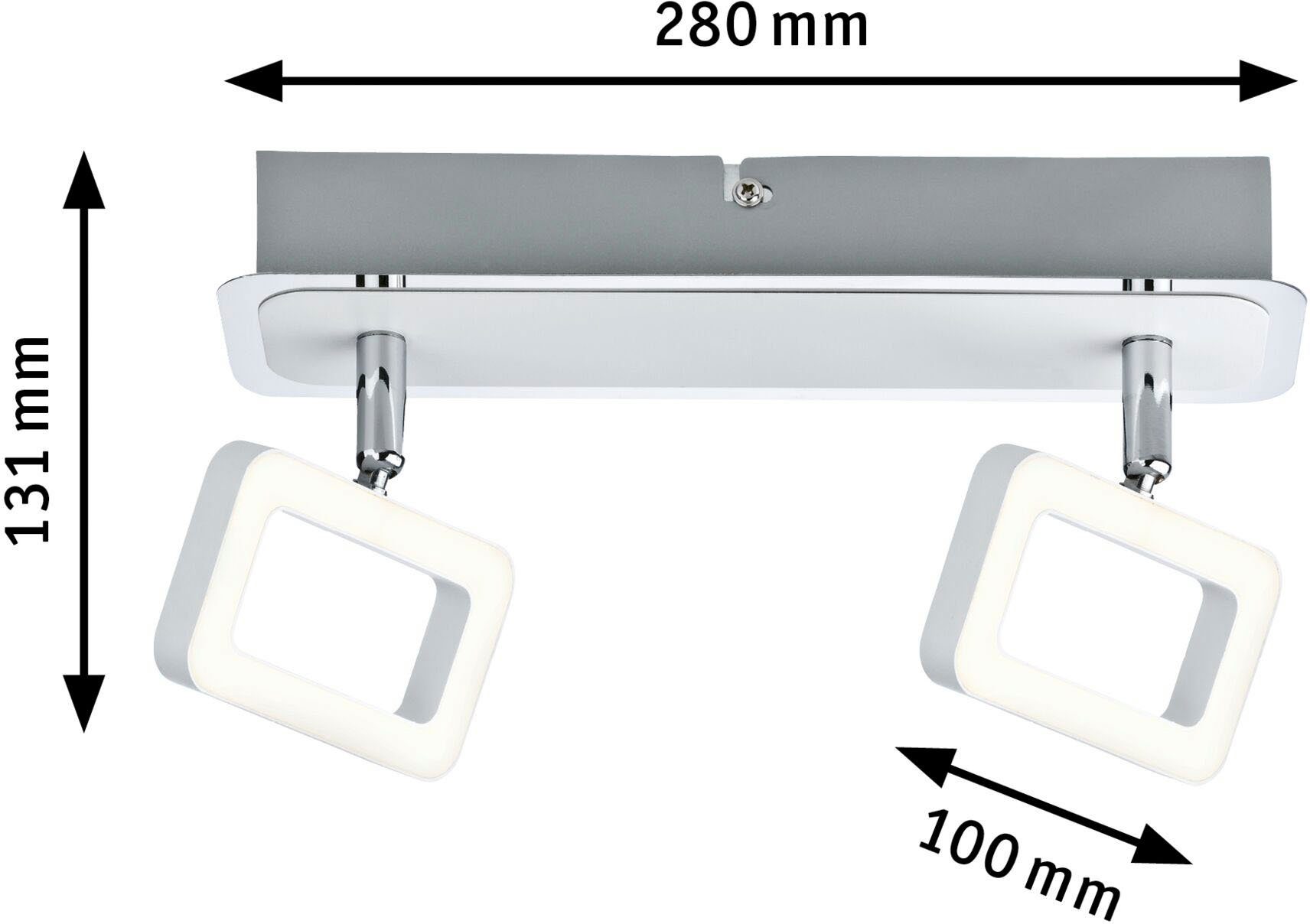 Leuchtmittel LED « Frame Weiß/Chrom Deckenleuchte, inkl. »Spot Paulmann fest Warmweiß, LED integriert,