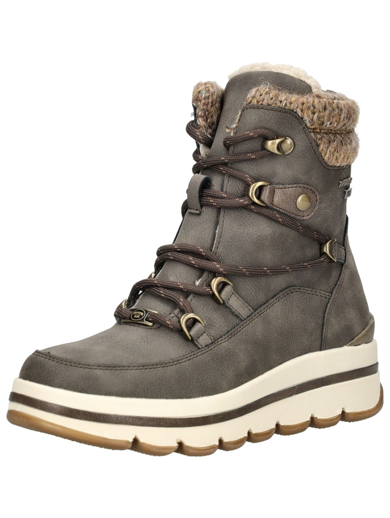 TOM TAILOR Tom Tailor Stiefelette Lederimitat Schnürstiefelette