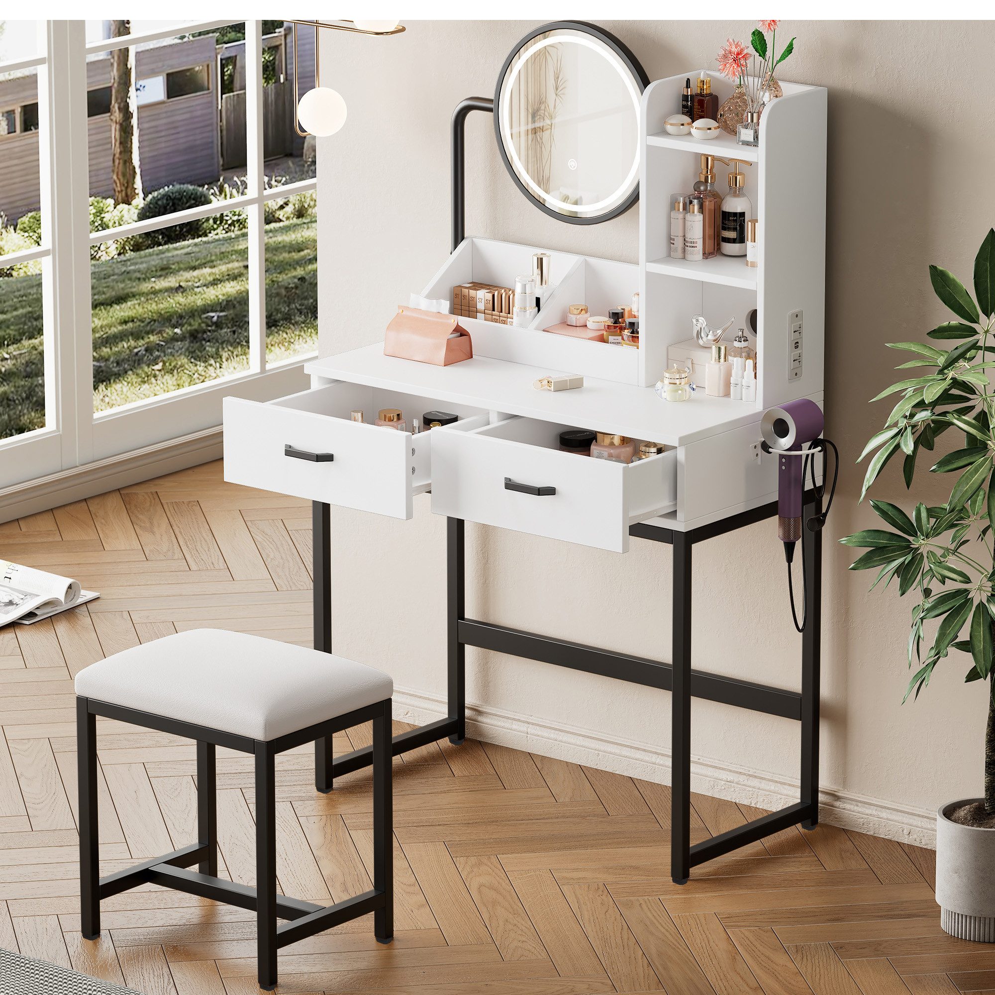 KLAM HOME Schminktisch Schminktisch mit LED-Beleuchtung, günstig online kaufen