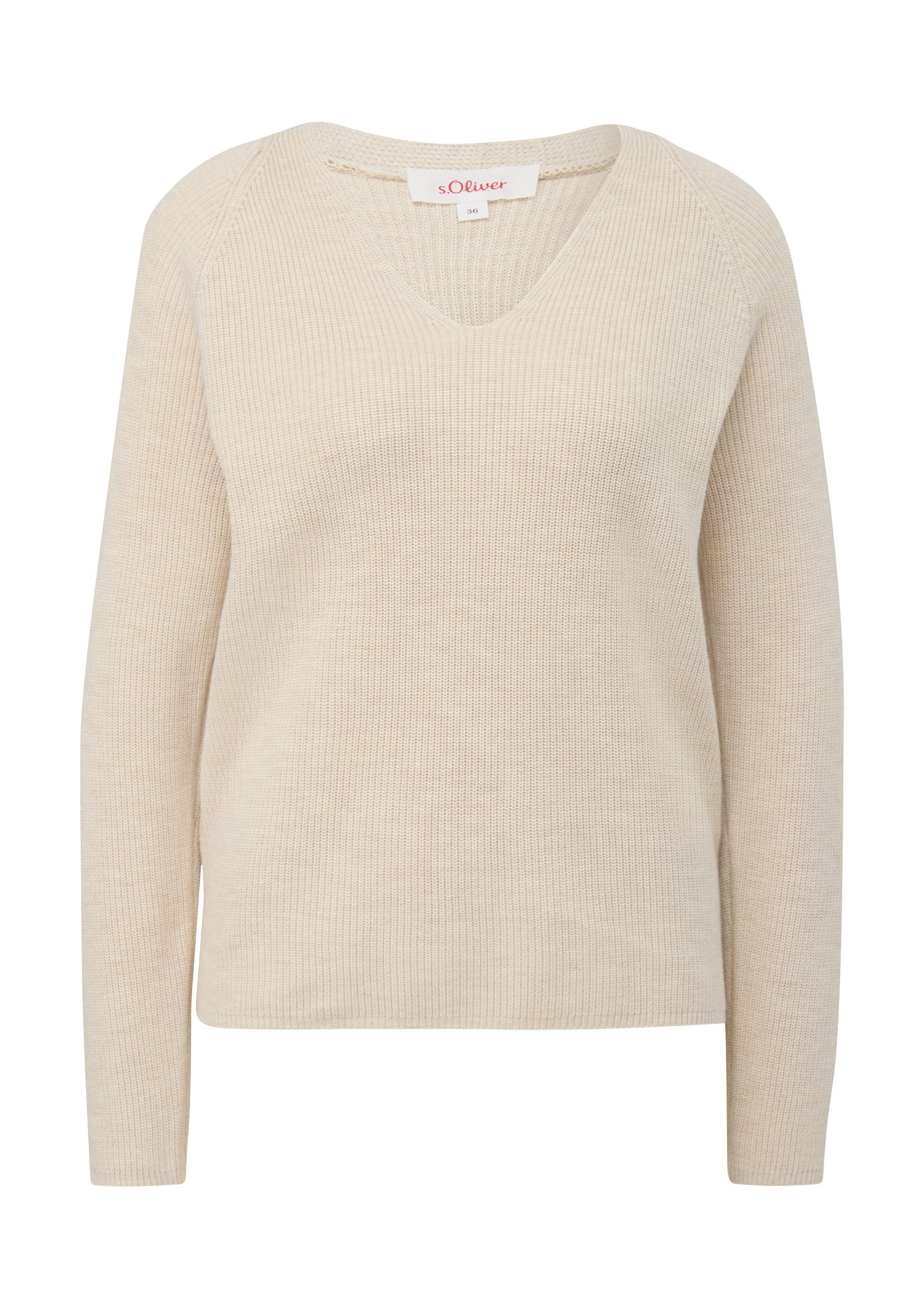 s.Oliver Longpullover Strickpullover Strickpullover mit Raglanärmeln günstig online kaufen