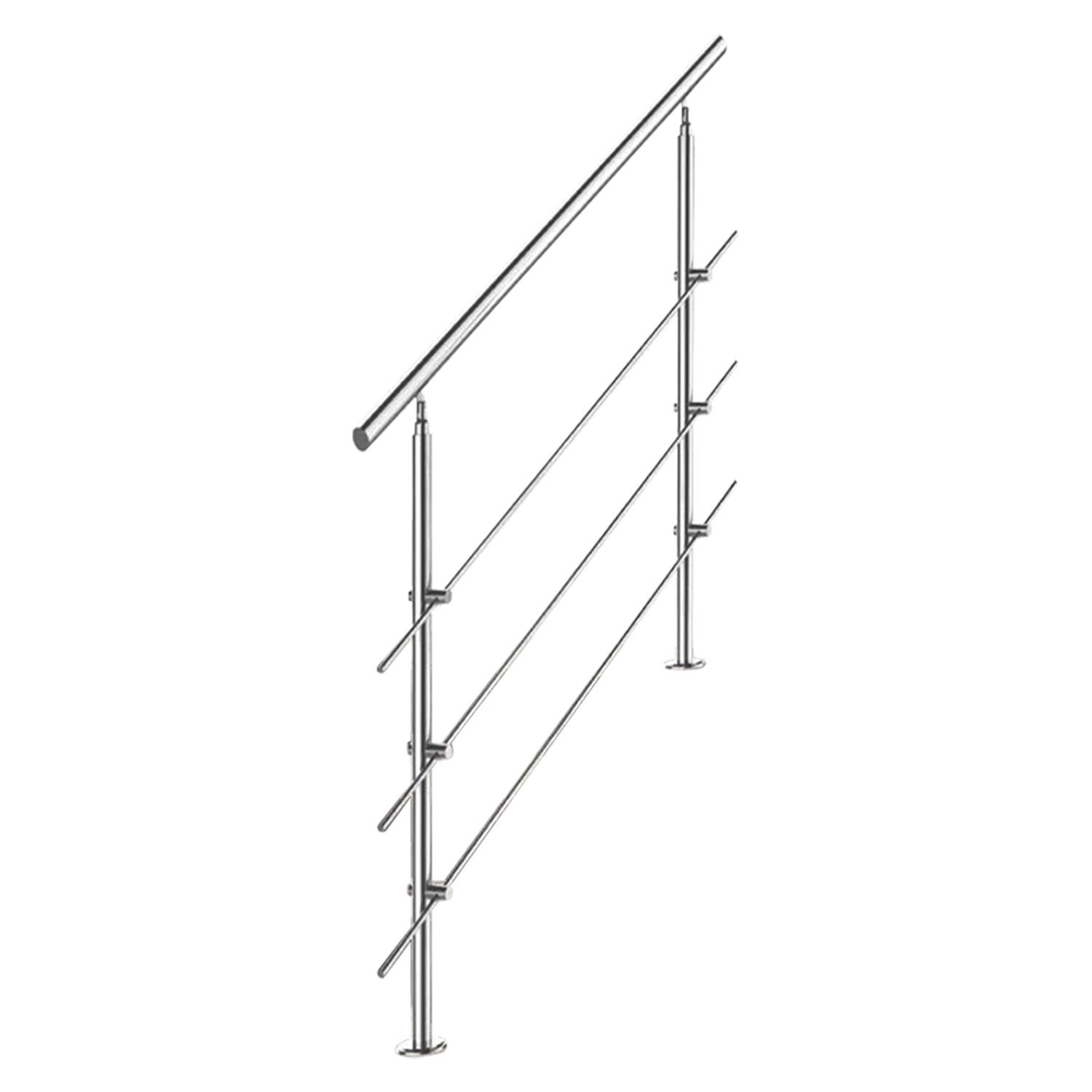 Clanmacy Treppengeländer Geländer Edelstahl Handlauf 80-160cm günstig online kaufen