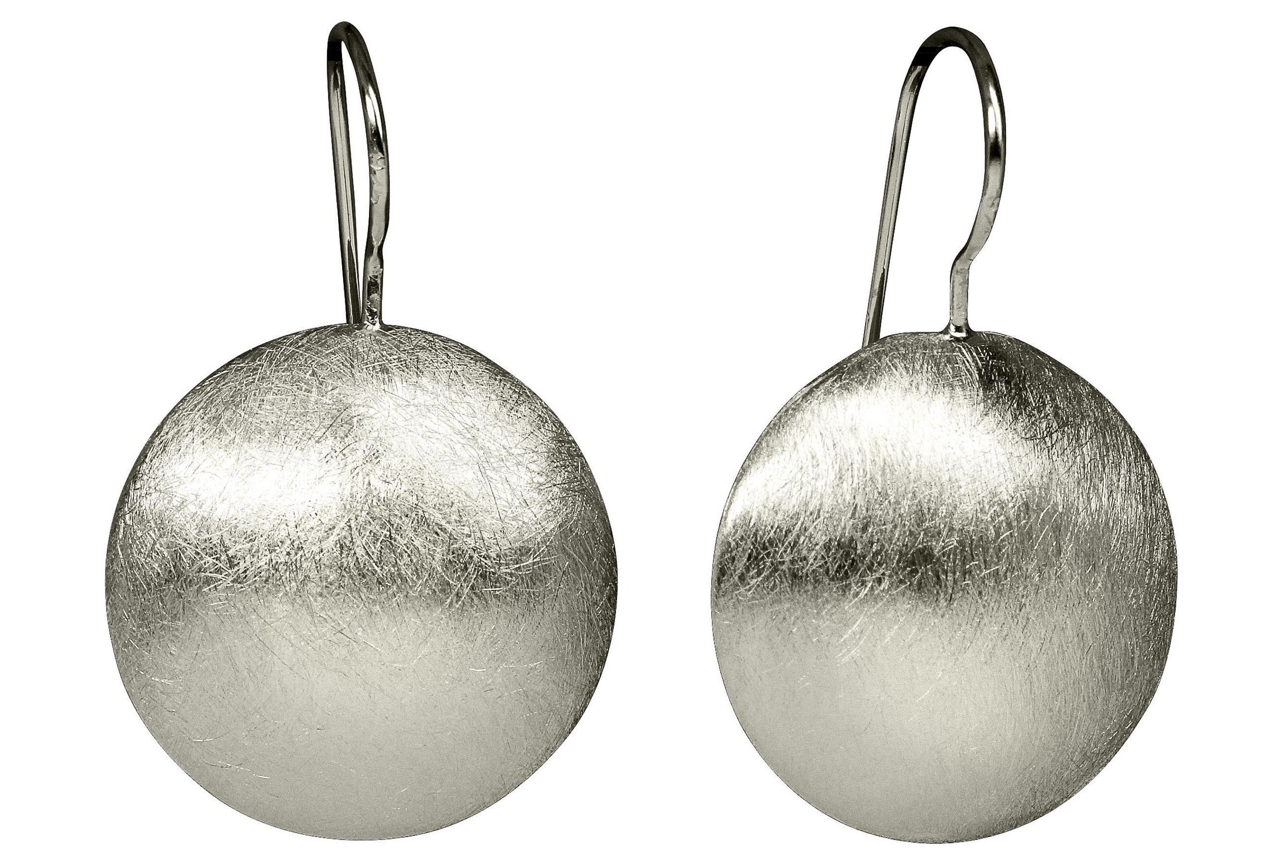 SILBERMOOS Paar Ohrhänger Auffällige Knopf-Ohrhänger, 925 Sterling Silber