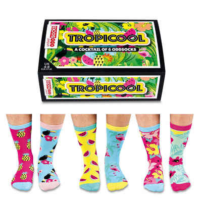 United Oddsocks Freizeitsocken Verrückte Socken Oddsocks Tropicool für Frauen im 6er Set