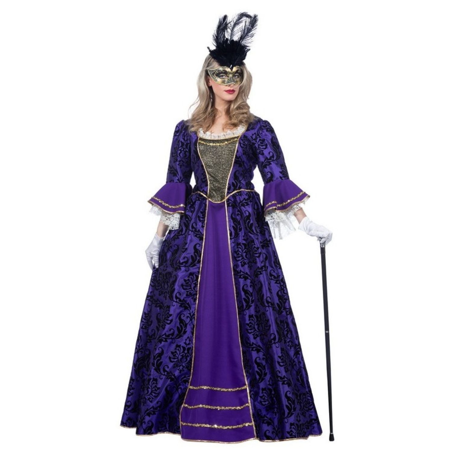 Wilbers Kostüm Barock Damen Kostüm 'Venedig', Kleid - Lila