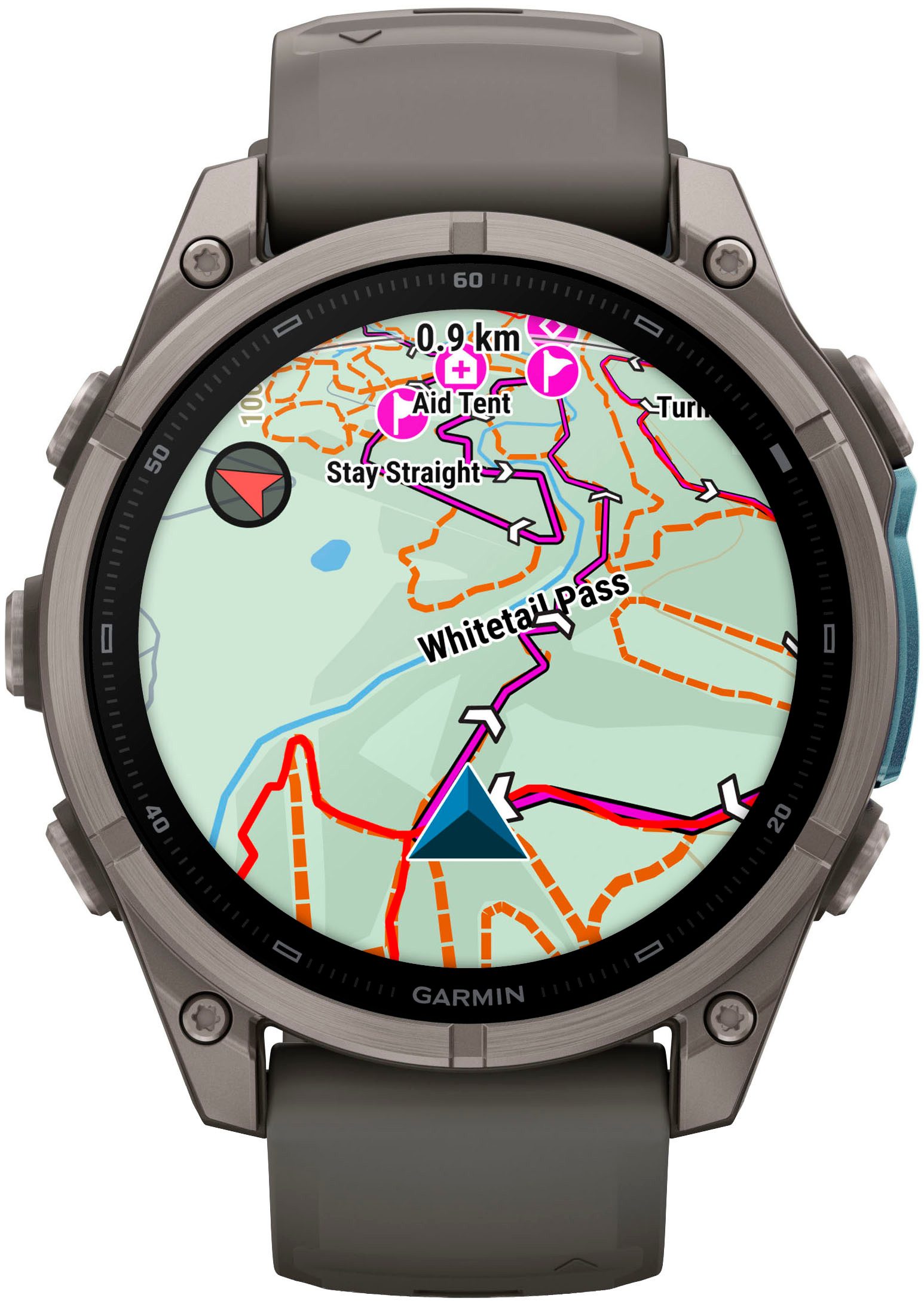 Garmin fenix 9 47mm Kieselgrau/Titan Silikon Armband – Bild 2 von 5