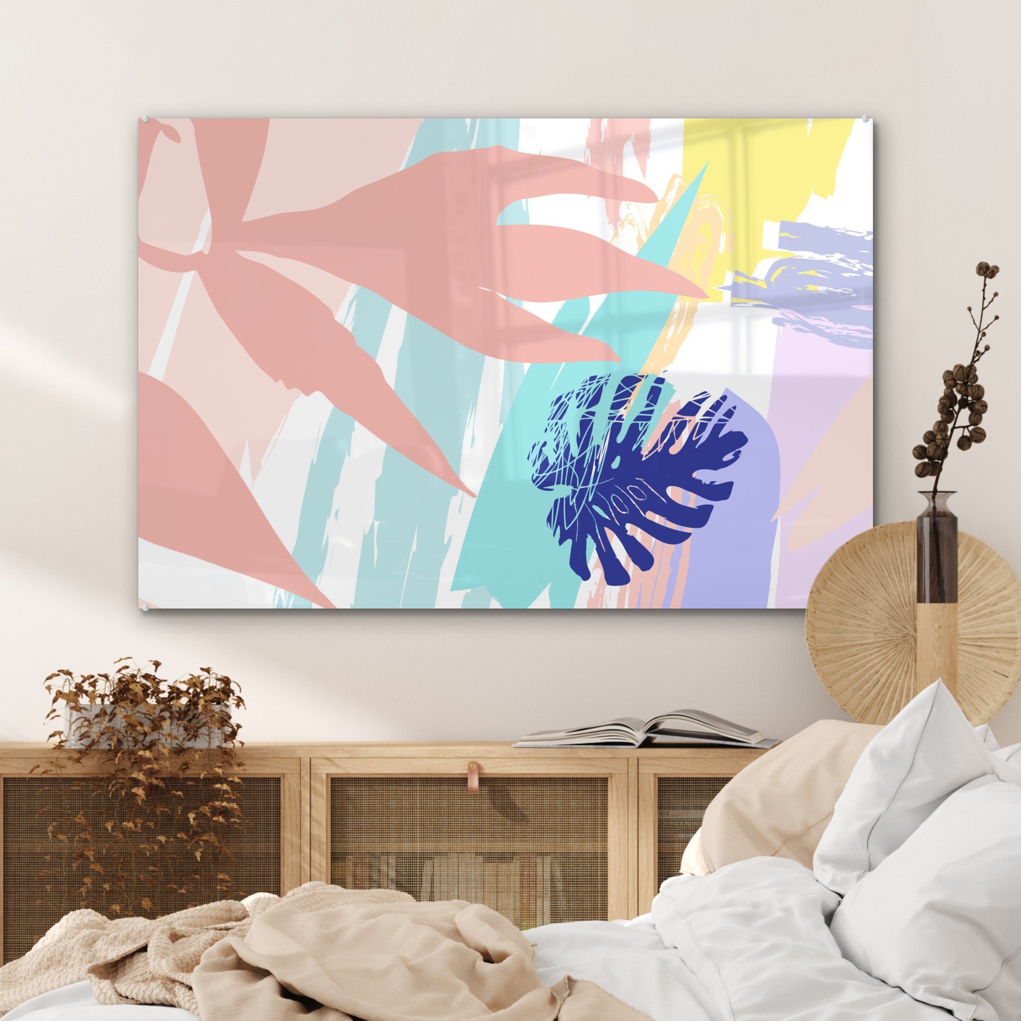 (1 MuchoWow Acrylglasbild Strand - Wohnzimmer Sommer Farbe, & St), - Acrylglasbilder Schlafzimmer
