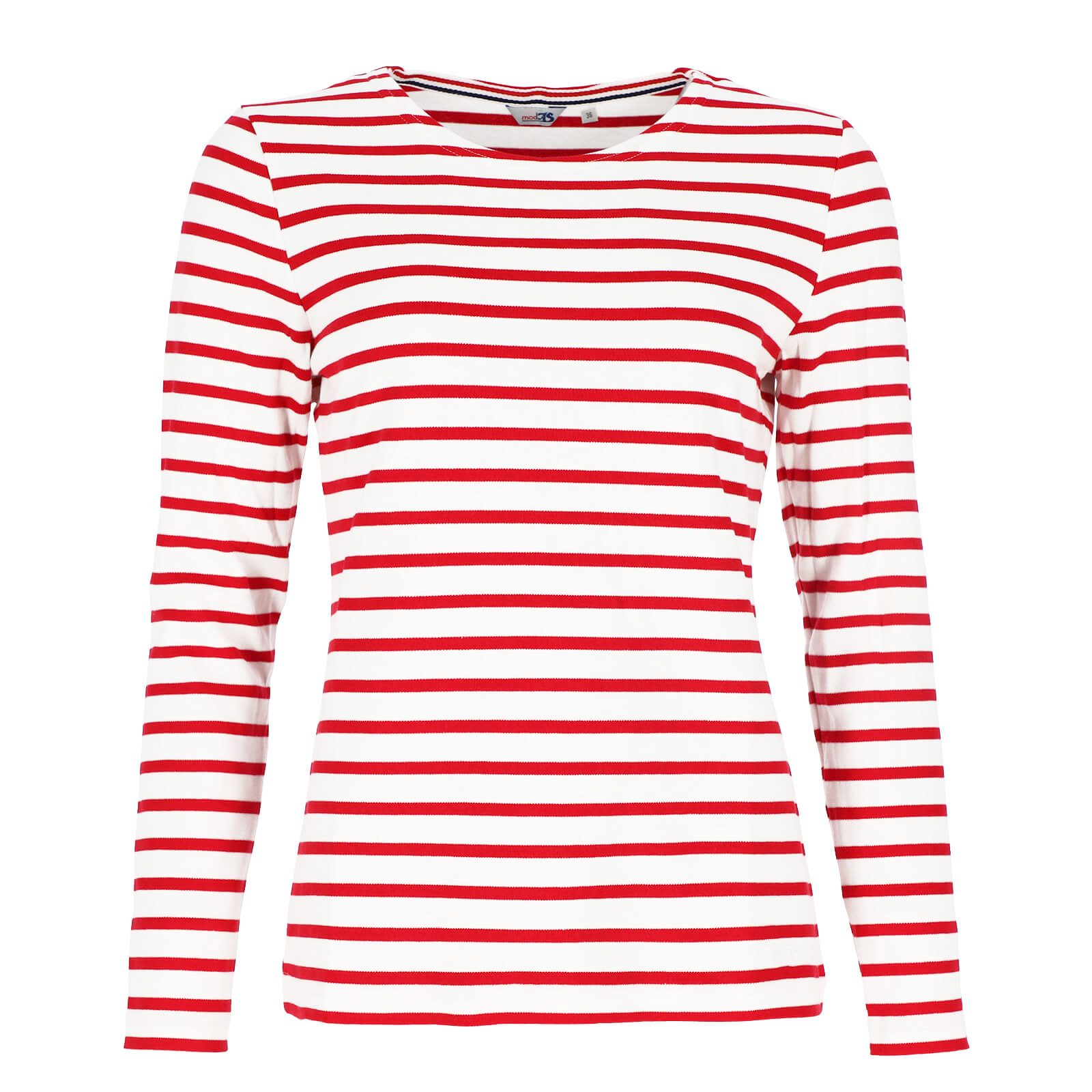 modAS Langarmshirt Damen Langarm-Shirt mit Streifen Bretonisches Streifensh günstig online kaufen
