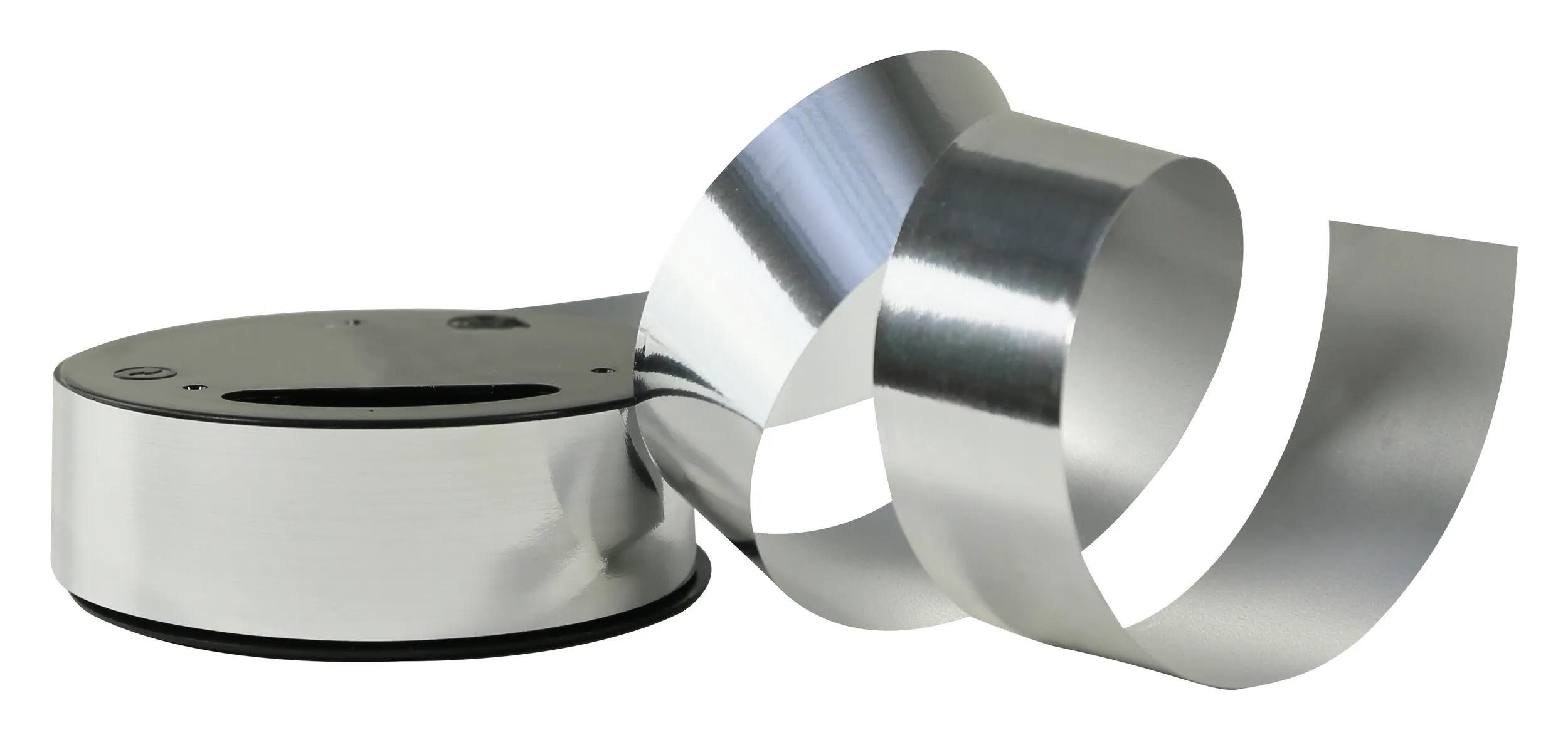 CLAIREFONTAINE Geschenkband 8 Spulen Geschenkbänder Metallic-Effekt 10mx25mm Silber 616176C, Geschenkband