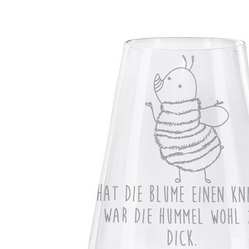 Mr. & Mrs. Panda Weißweinglas Hummel flauschig - Transparent - Geschenk, Natur, Tiere, Tiermotive, Premium Glas, Premium Gravur