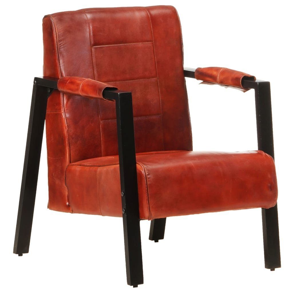furnicato Sessel 60x80x87 cm Dunkelbraun Echtes Ziegenleder