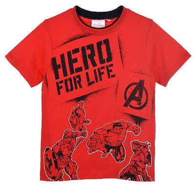 Sun City T-Shirt Kinder T-Shirt mit Print "HERO FOR LIFE", rot, 100% Baumwolle