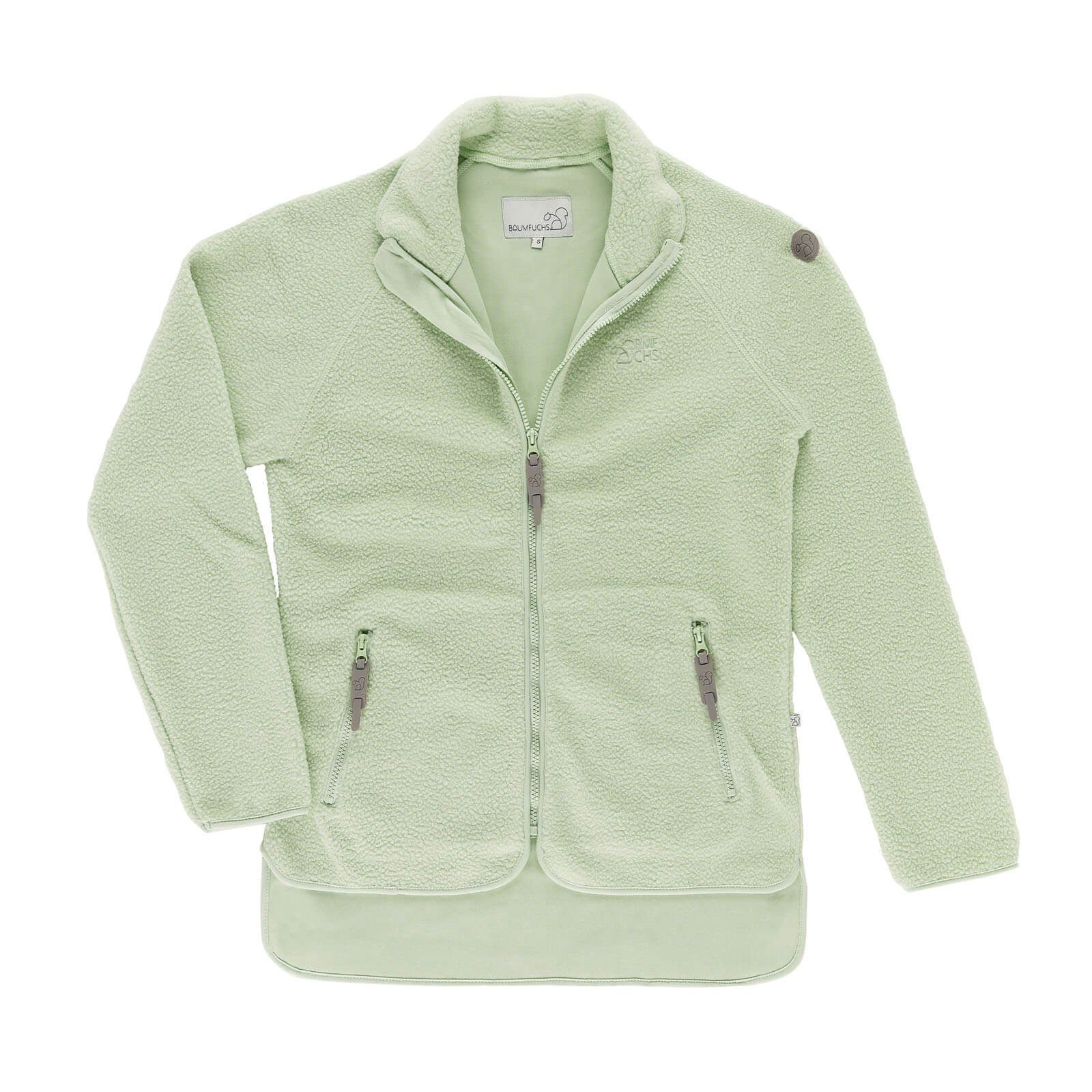 Baumfuchs Fleecejacke Damen Berberfleecejacke Uni mit Stehkragen und Reißverschluss sage