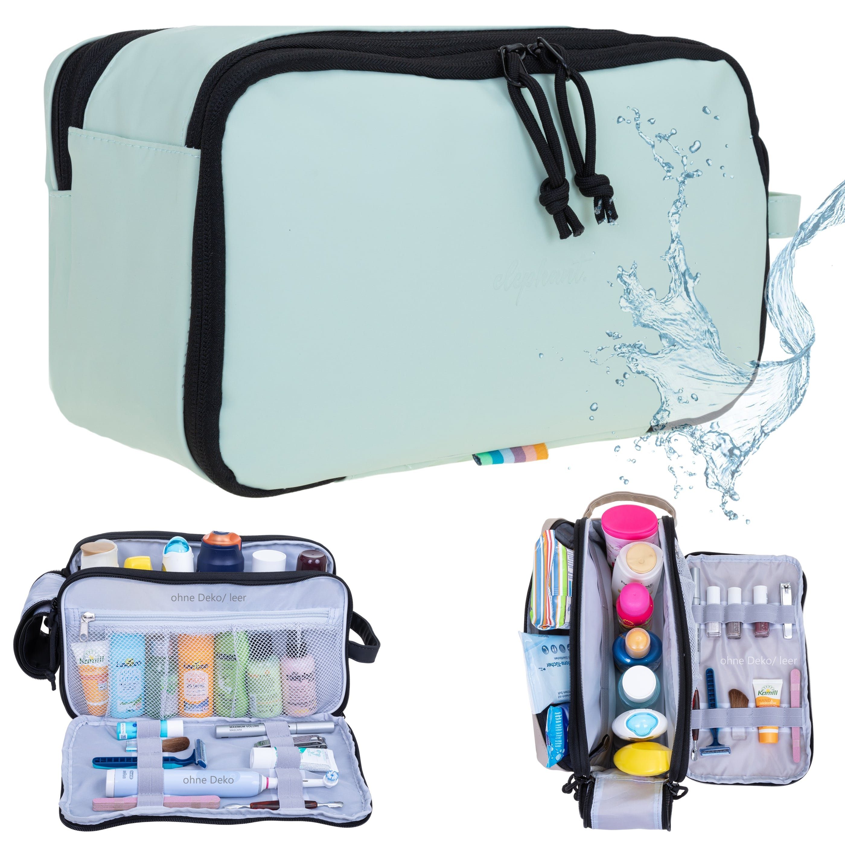 ELEPHANT Kulturbeutel Travel Hydro Washbag Herren Damen Reise wasserabweisend aus Plane, Kulturtasche Kosmetiktasche Reise Tasche Sauna Sport