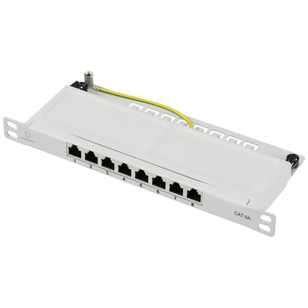 8-Port Patch Panel CAT. 6A, 0.5 HE, 254 mm (10) Netzwerk-Patch-Panel