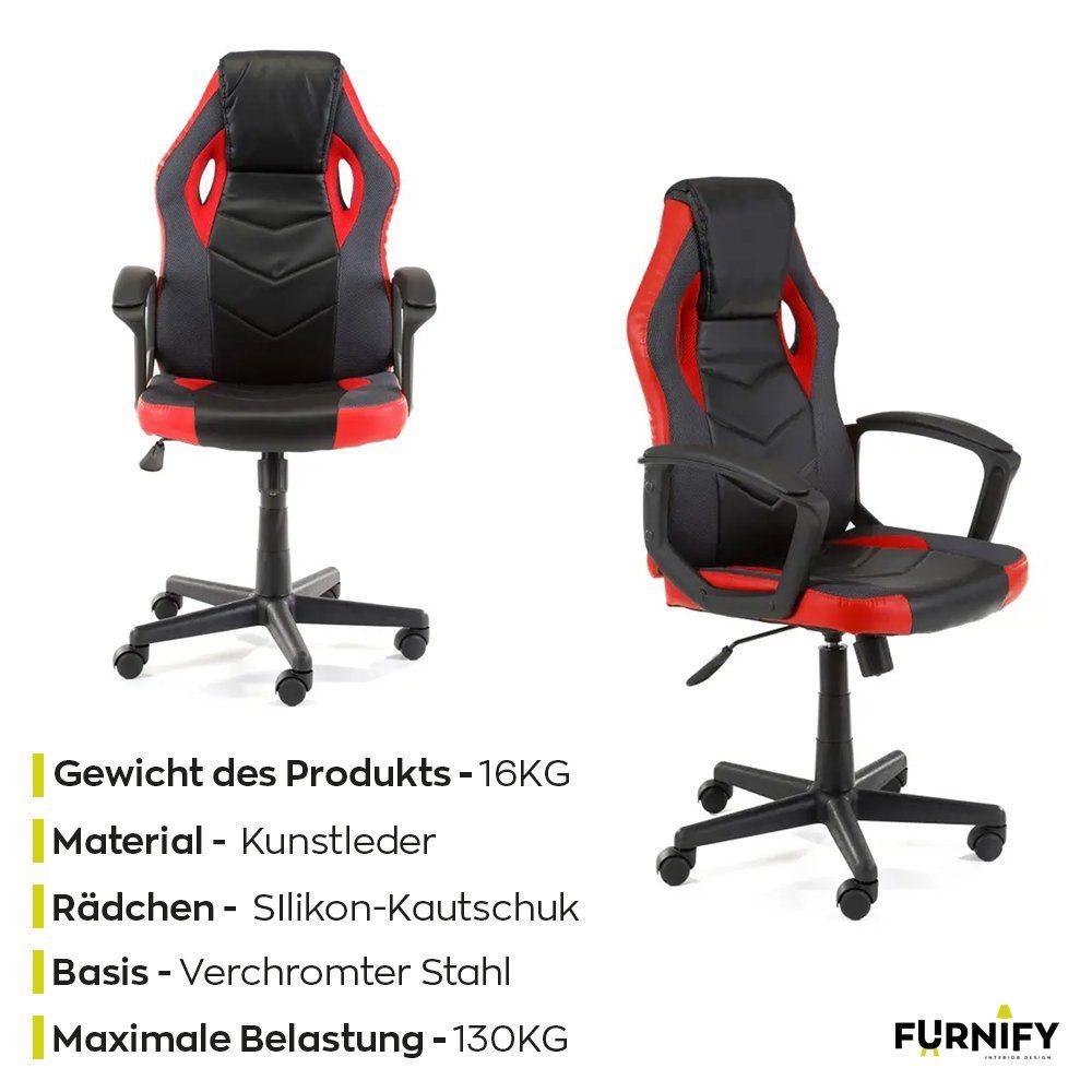 Furnify Gaming Racing Rot Drehstuhl Gaming-Stuhl Stuhl Gaming-Stuhl NEO