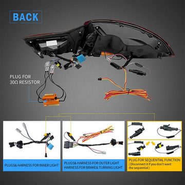 LLCTOOLS Rückleuchte Voll LED Rückleuchten für BMW F32 F33 F36 F82 Bj. 2013- rot OLED, LED, LED fest integriert