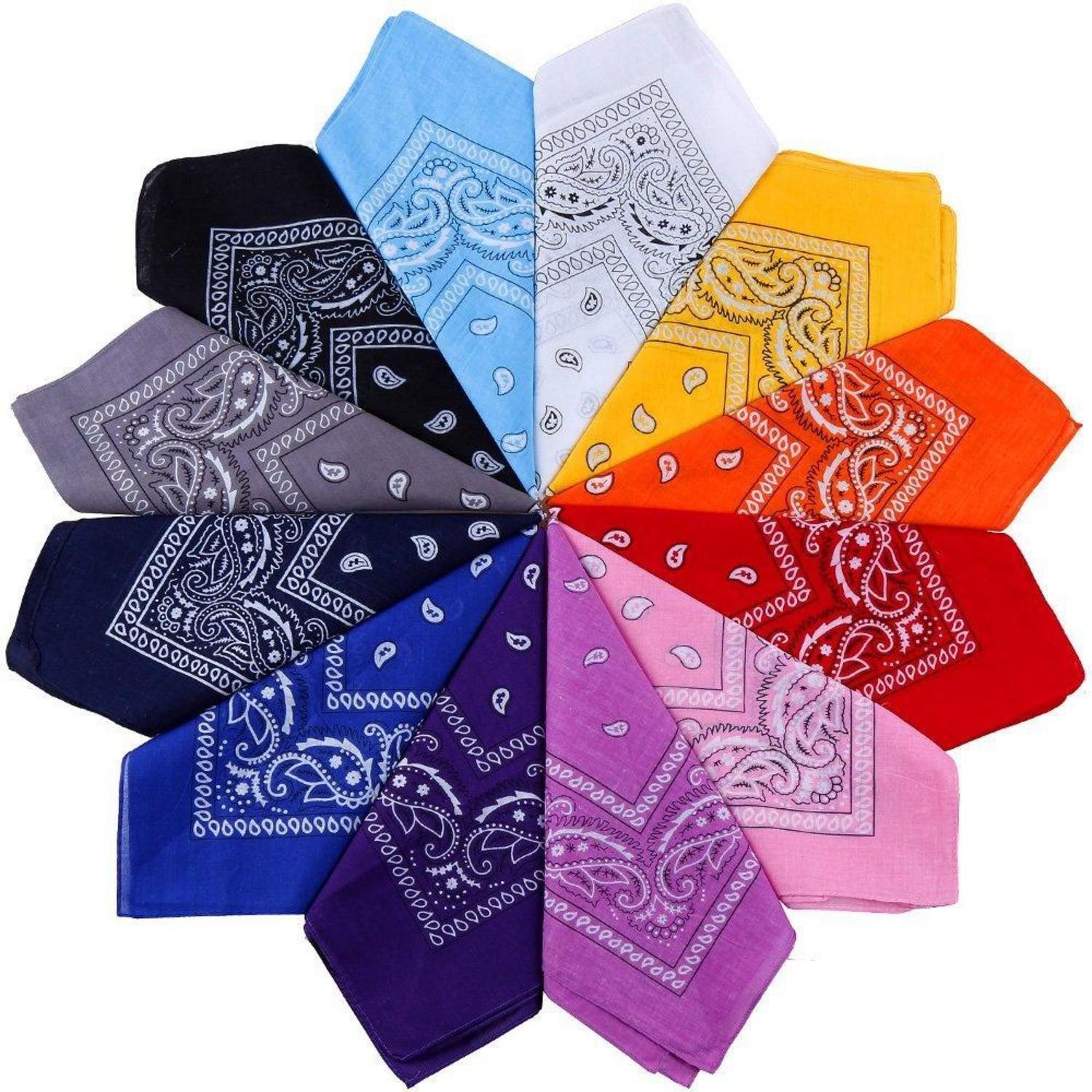 LuxusKollektion Bandana Bandana Baumwolle Paisley Mehrfarbig 12 Stück, (12-St)