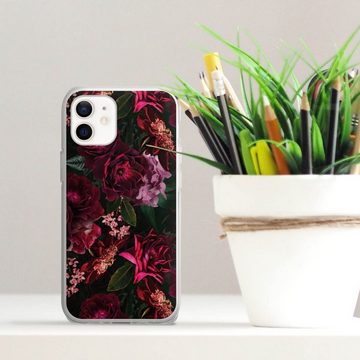 DeinDesign Handyhülle Rose Blumen Blume Dark Red and Pink Flowers, Apple iPhone 12 mini Silikon Hülle Bumper Case Handy Schutzhülle