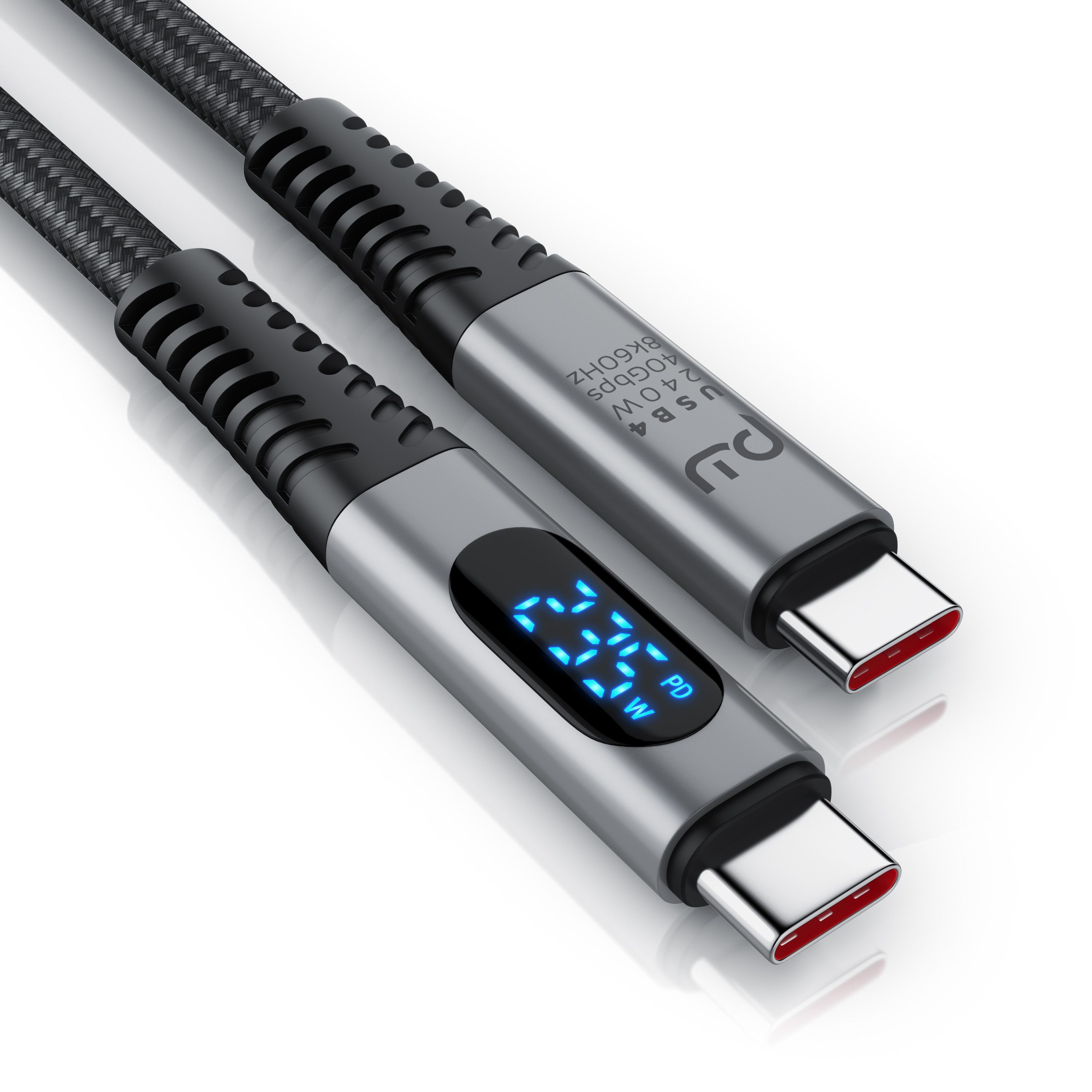 Primewire Thunderbolt 3 Kabel, USB 4 Typ C USB-Kabel, USB-C, (50 cm), Gen 3x2-100 Watt Ladekabel / Datenkabel 40 Gbit/s mit Display, 0,5m
