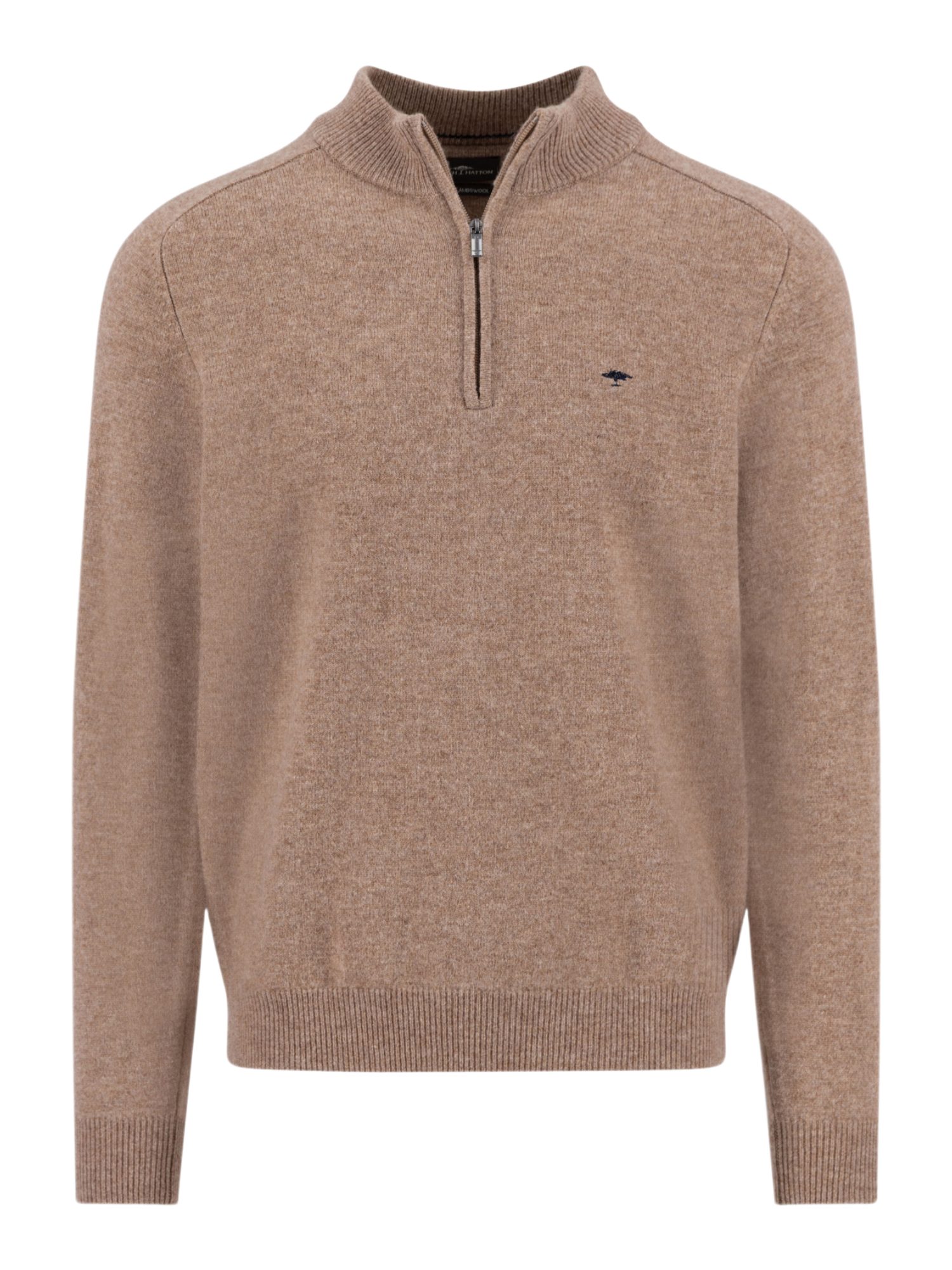 FYNCH-HATTON Troyer braun,Casual,Wolle,Unifarben,Troyer-Kragen,Lang,Casual Fit