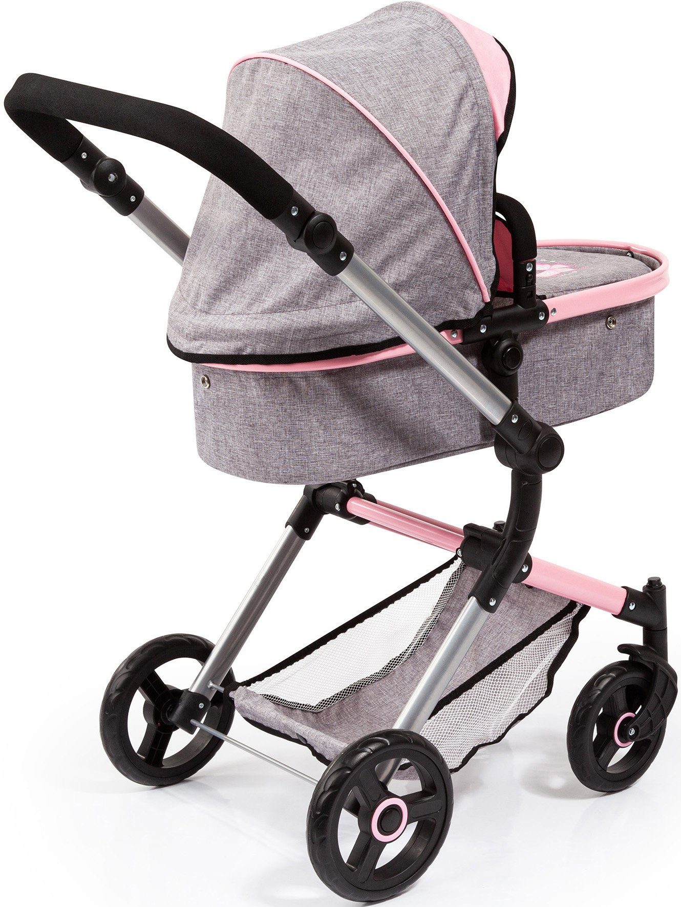 Bayer Kombi-Puppenwagen Vario, grau, mit Wickeltasche günstig online kaufen