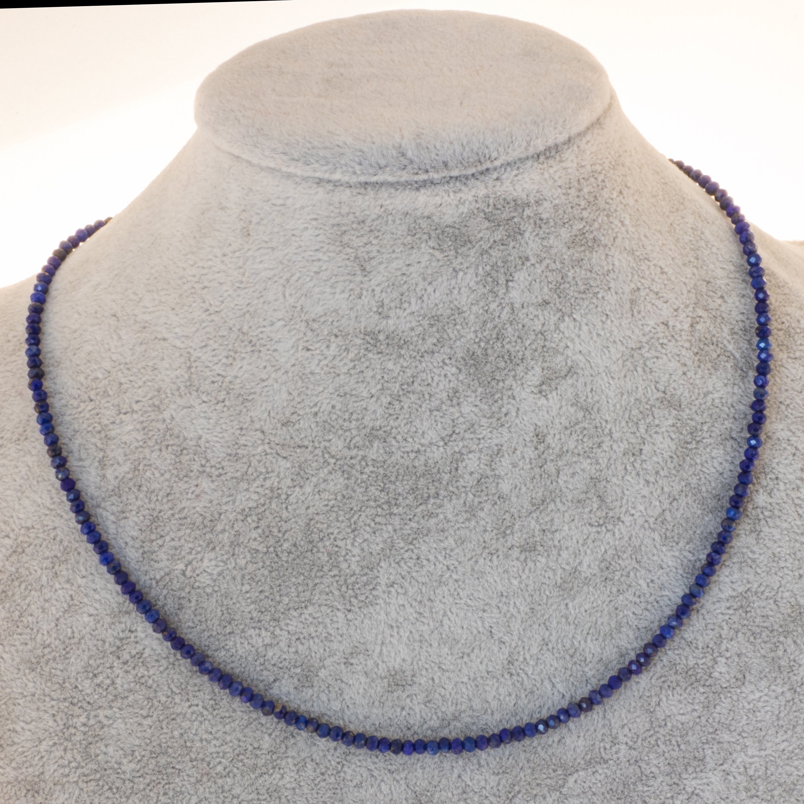 Bella Carina Perlenkette Kette mit Lapislazuli 3 mm, Lapislazuli facettiert günstig online kaufen