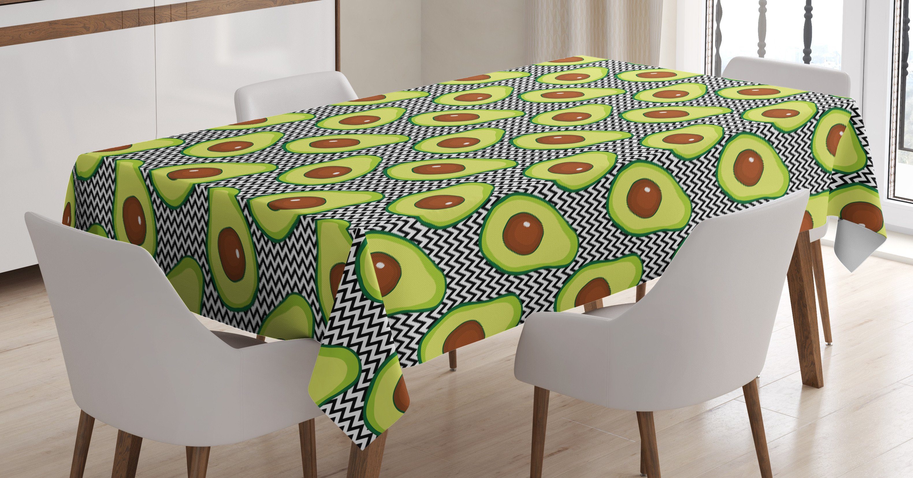 Für den Tischdecke Farbfest geeignet vegane Farben, Bereich Klare Abakuhaus Außen Köstliche Avocado Lebensmittel Waschbar