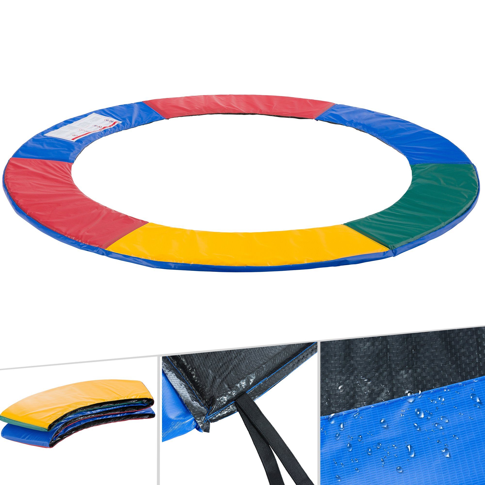 Arebos Trampolin-Randabdeckung Federschutz Ø 305 cm, Randschutz, PVC und PE, Reißfest, UV-resistente und wasserbeständige
