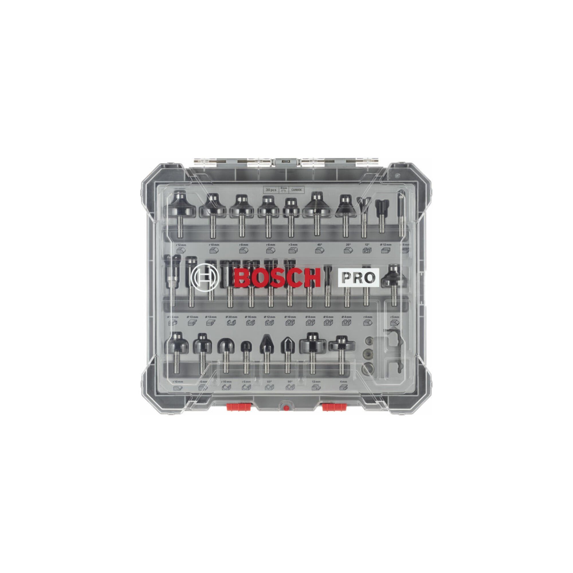 Bosch Professional Frässtift Bosch Fräser-Set, 8-mm-Schaft, 30-teilig